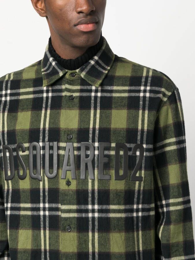Dsquared2 plaid-print flannel shirt Groen
