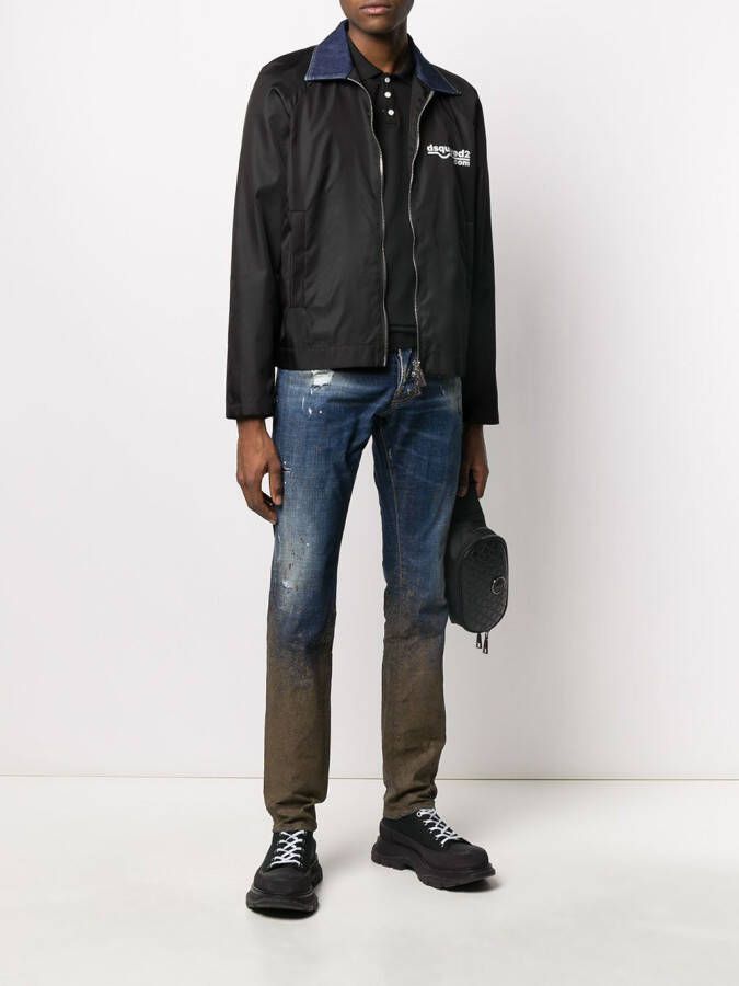 DSQUARED2 Poloshirt met tekst Zwart