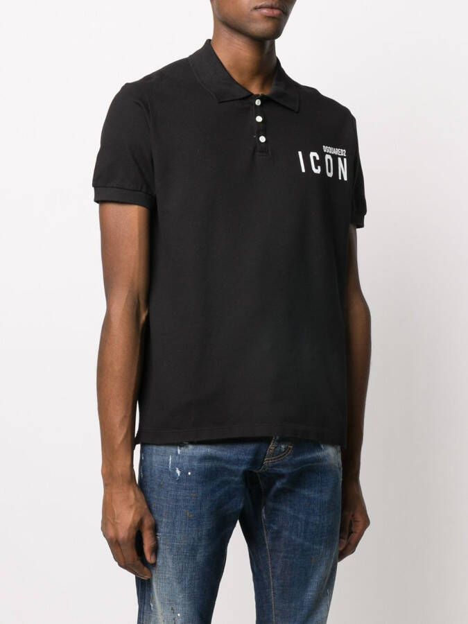 DSQUARED2 Poloshirt met tekst Zwart