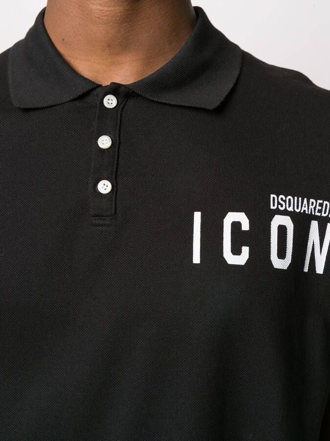 DSQUARED2 Poloshirt met tekst Zwart
