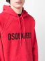 Dsquared2 raised-logo drawstring hoodie Rood - Thumbnail 5