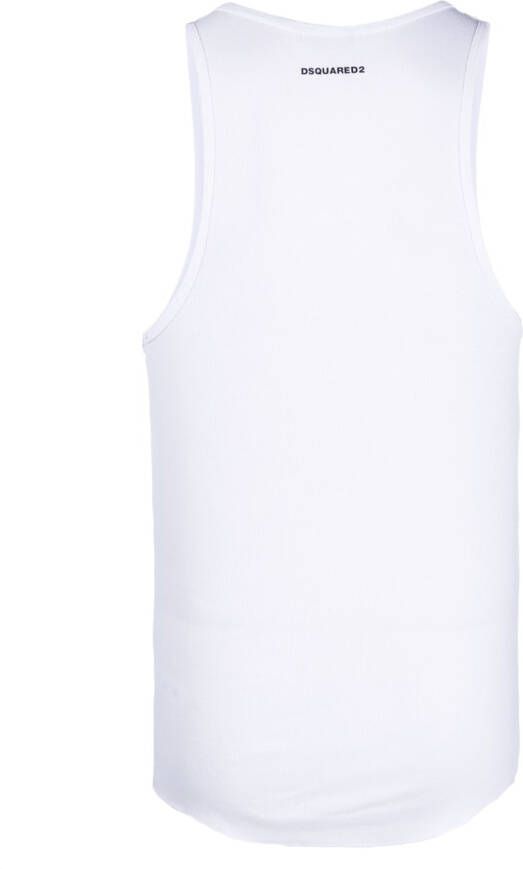 DSQUARED2 Geribbelde tanktop Wit