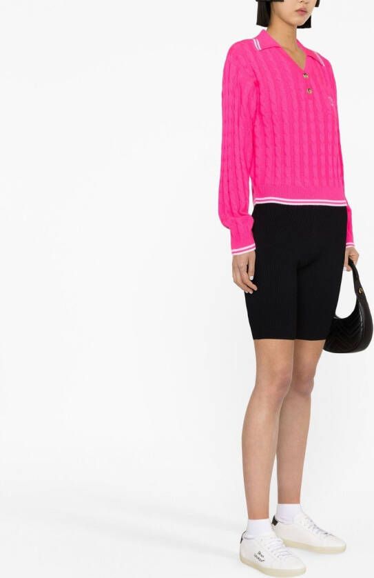 DSQUARED2 Ribgebreide fietsshorts Zwart