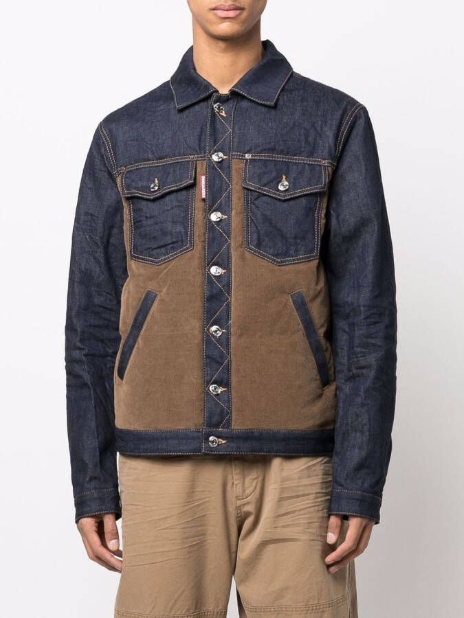 DSQUARED2 Ribfluwelen jack Blauw