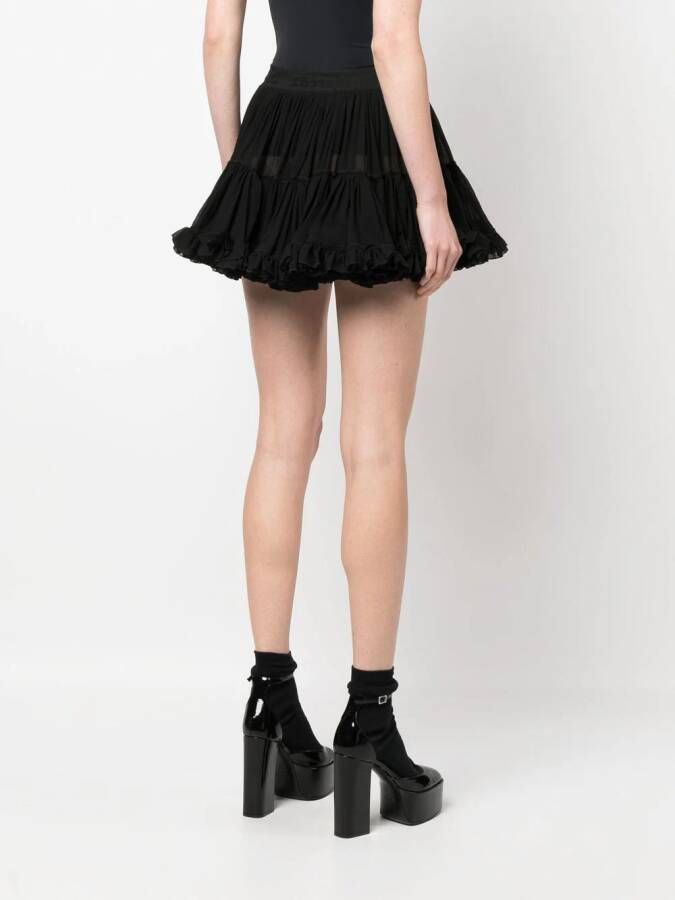 Dsquared2 ruffled A-line miniskirt Zwart