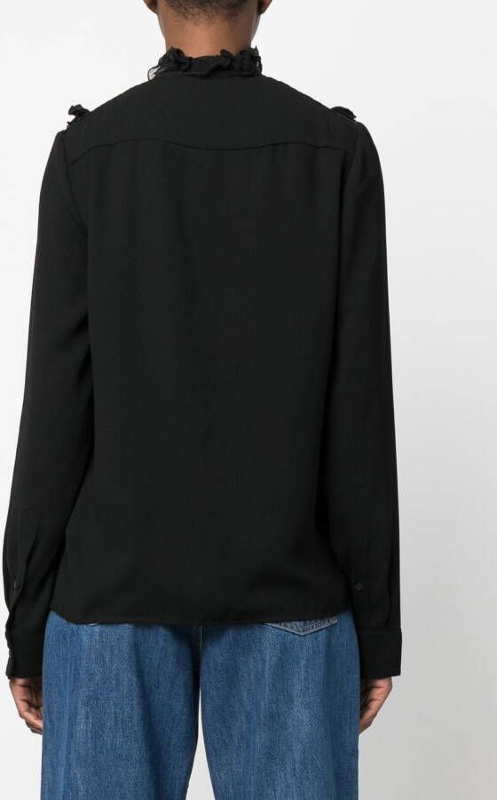 DSQUARED2 Blouse met ruches Zwart