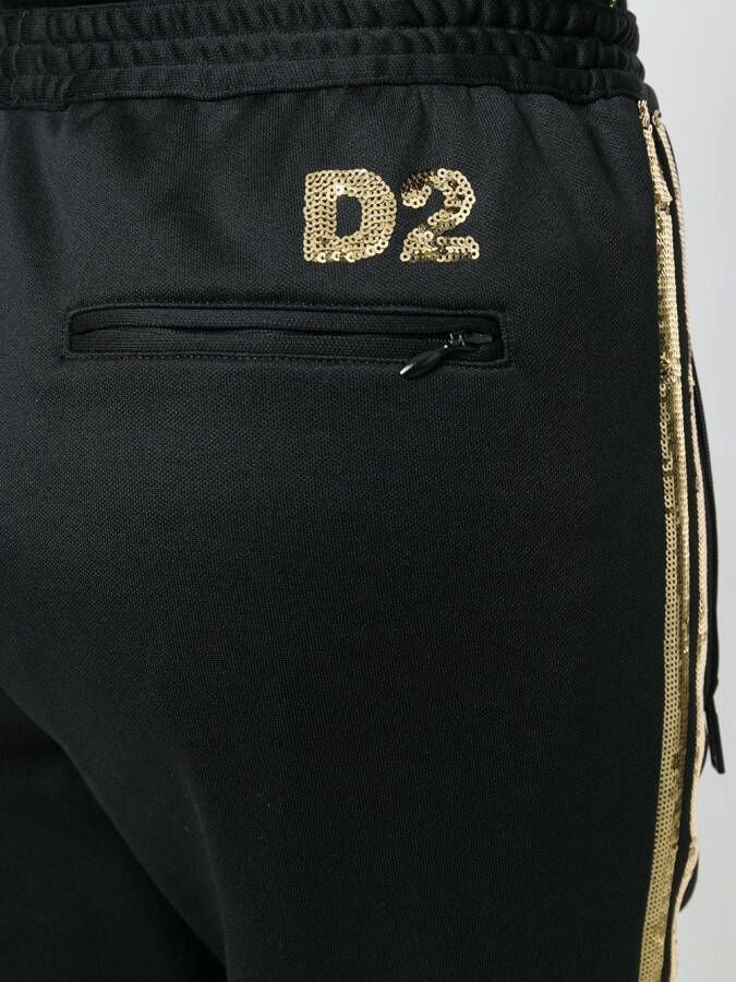 Dsquared2 sequin embellished track pants Zwart