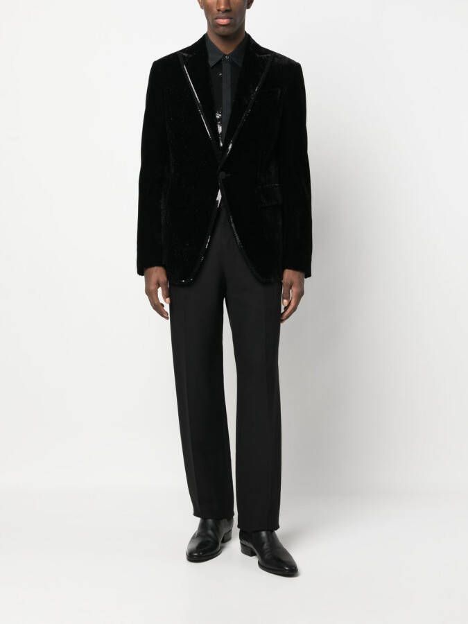 DSQUARED2 sequined-trim velvet blazer Zwart