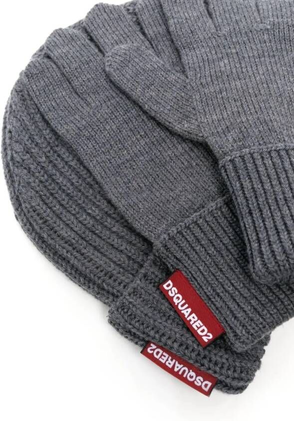 Dsquared2 set-of-two wool beanie Grijs
