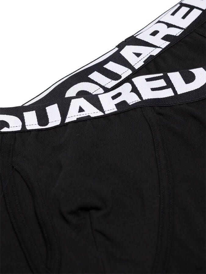 DSQUARED2 Set van twee boxershorts met logoband Zwart