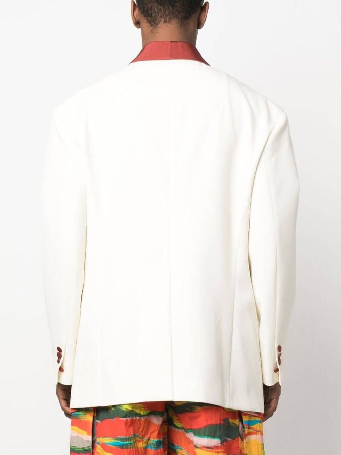 DSQUARED2 Blazer met sjaalrevers Beige