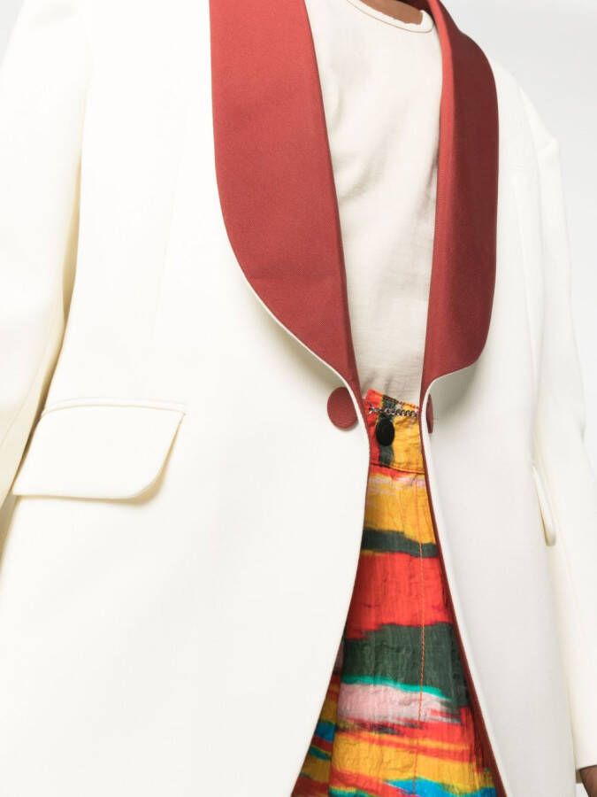 DSQUARED2 Blazer met sjaalrevers Beige