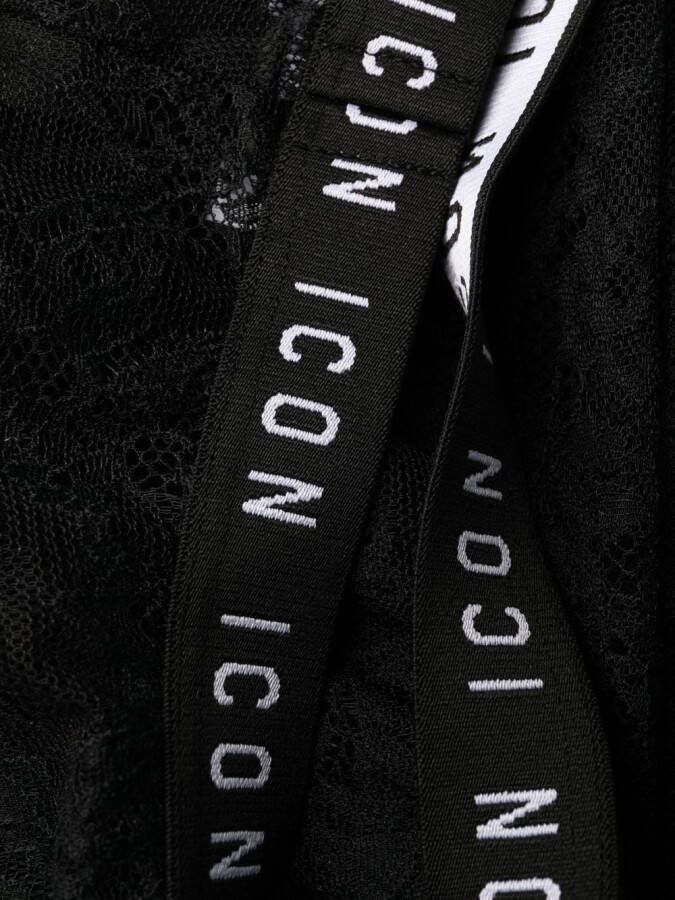 DSQUARED2 Legging met bloemenkant Zwart