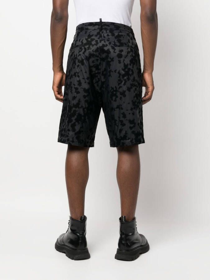 Dsquared2 Shorts met camouflageprint Zwart