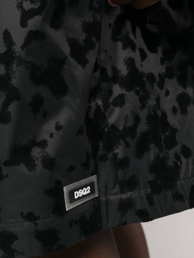 Dsquared2 Shorts met camouflageprint Zwart