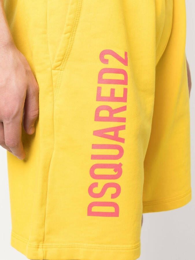 Dsquared2 Shorts met logoprint Geel