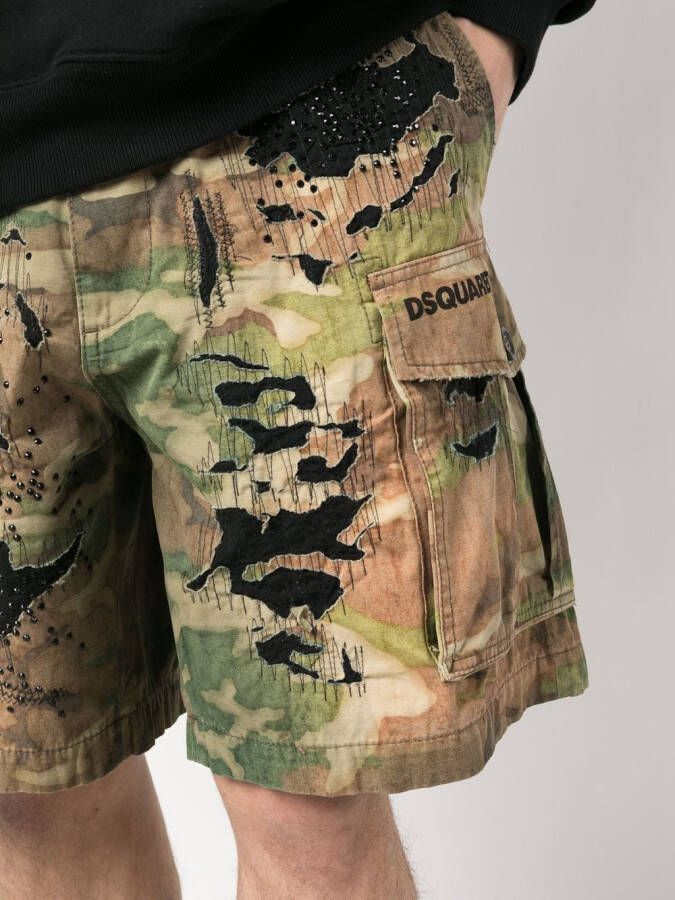 DSQUARED2 Shorts met logoprint Groen