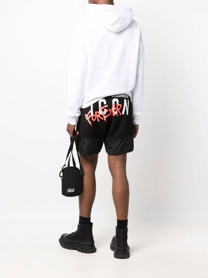 DSQUARED2 Shorts met logoprint Zwart