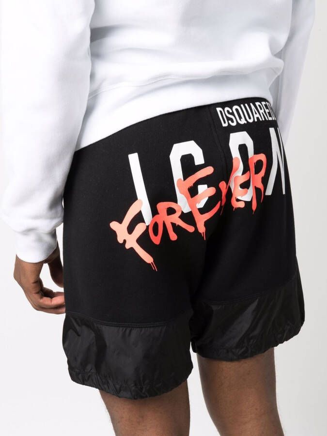 DSQUARED2 Shorts met logoprint Zwart
