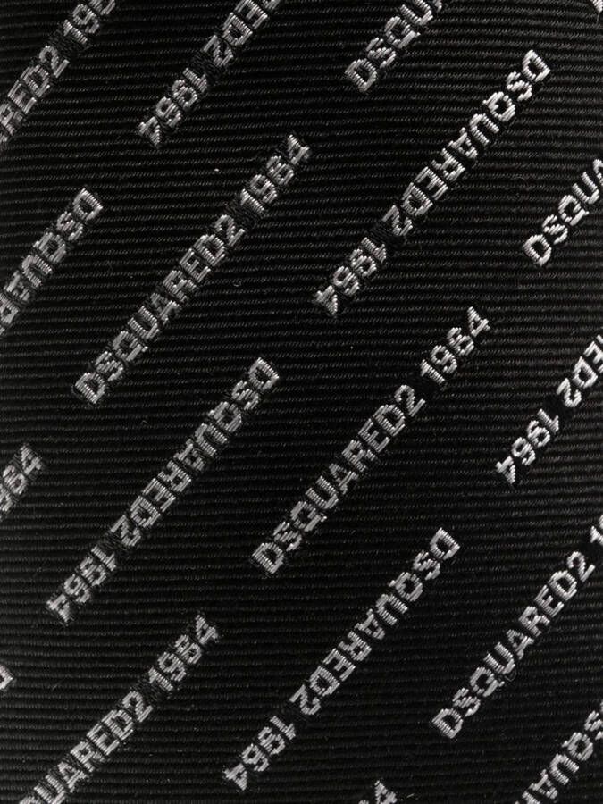Dsquared2 Stropdas met geborduurd logo Zwart