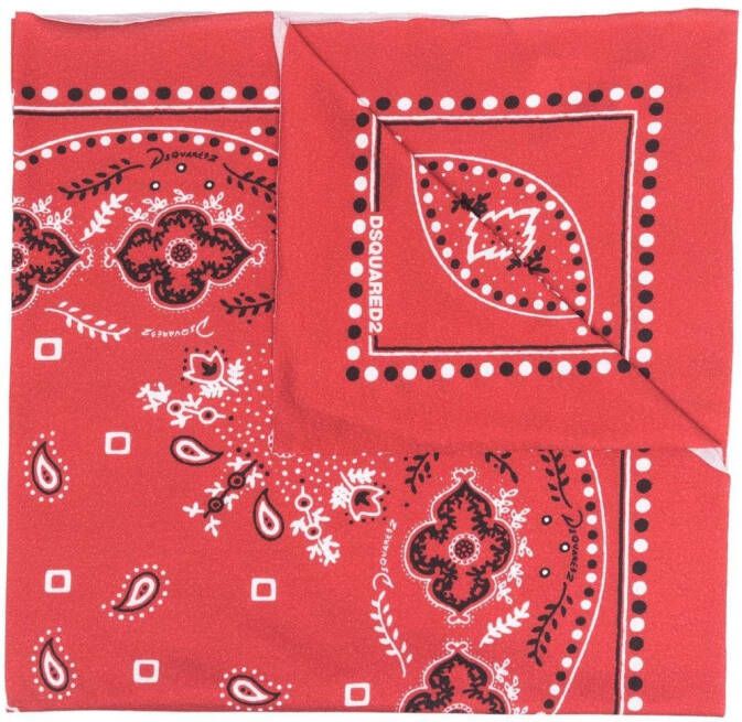 DSQUARED2 Sjaal met bandanaprint Rood