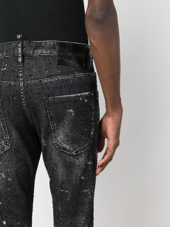Dsquared2 Skater embellished skinny jeans Zwart
