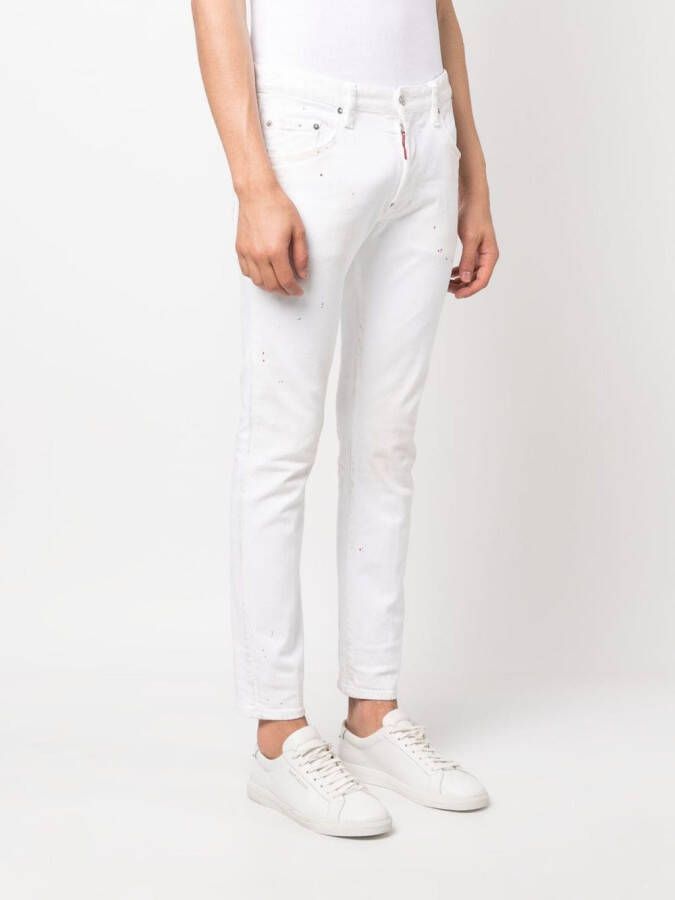 Dsquared2 Jeans met verfspatten Wit