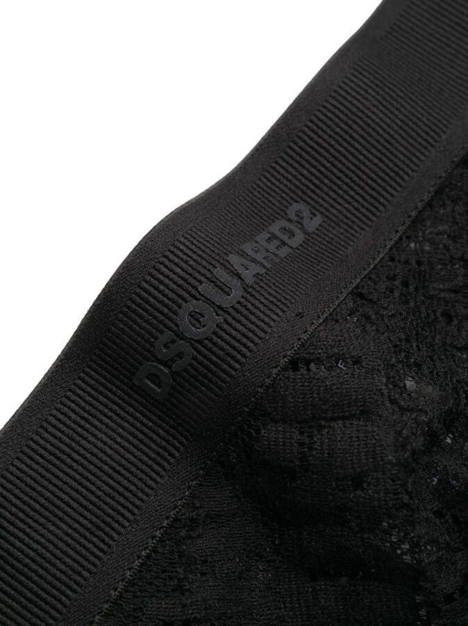 Dsquared2 Slip met geborduurd logo Zwart