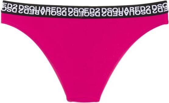 DSQUARED2 Slip met logo afwerking Paars