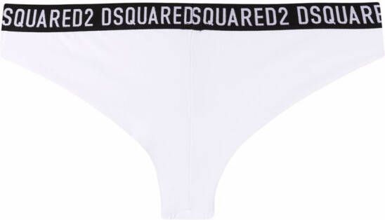 Dsquared2 Slip met logo tailleband Wit