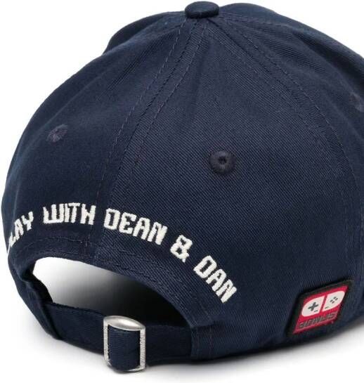Dsquared2 slogan-patch distressed cap Blauw