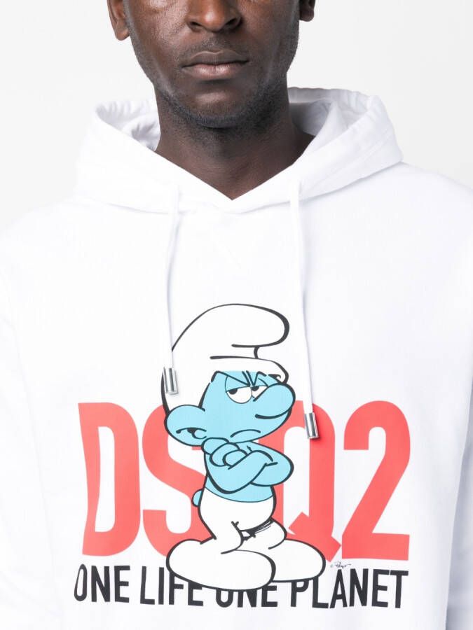 DSQUARED2 Hoodie met tekst Wit
