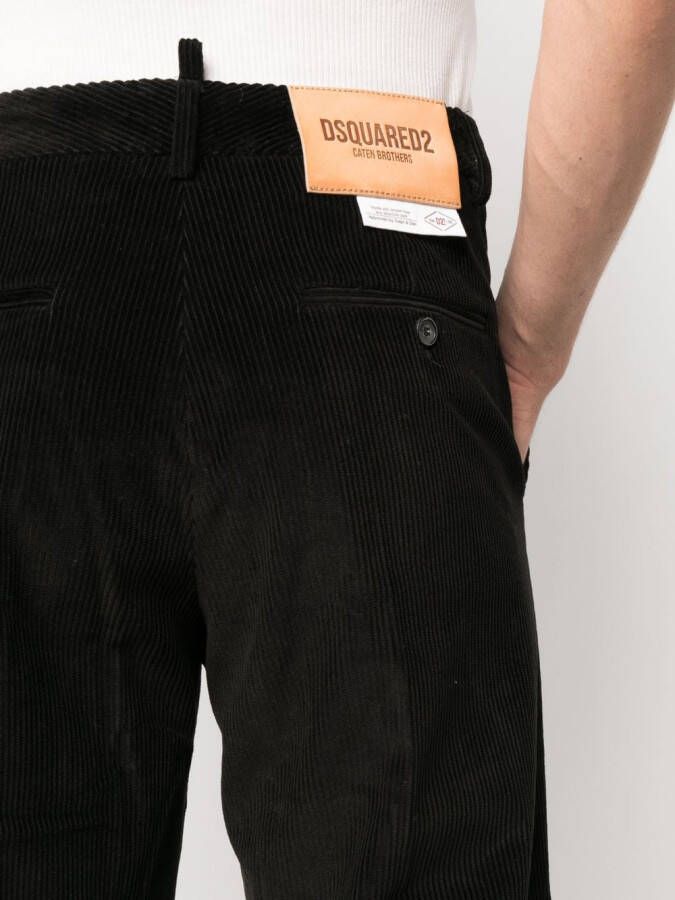 DSQUARED2 Ribfluwelen broek Zwart