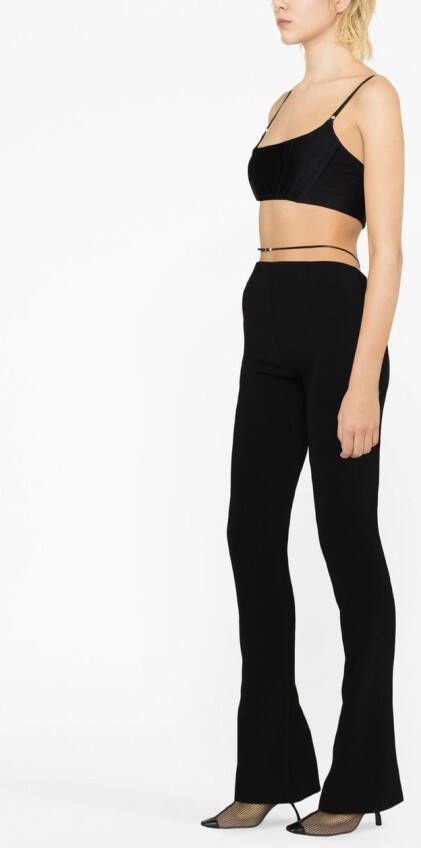 DSQUARED2 strap-detail flared trousers Zwart