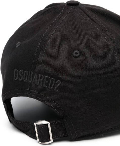 Dsquared2 studded-logo cotton baseball cap Zwart