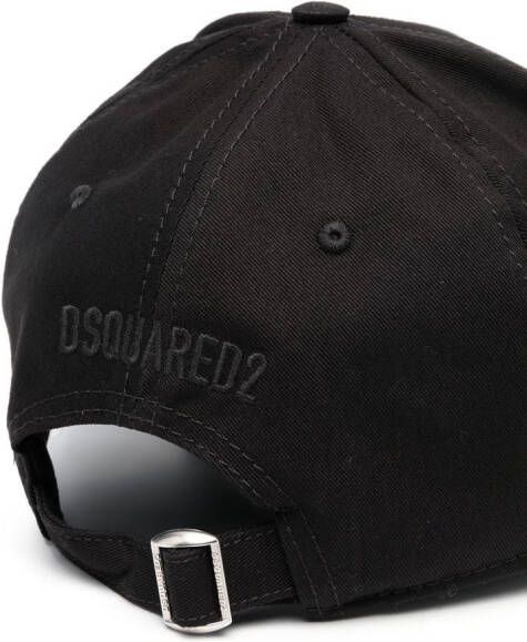 DSQUARED2 studded-logo cotton baseball cap Zwart