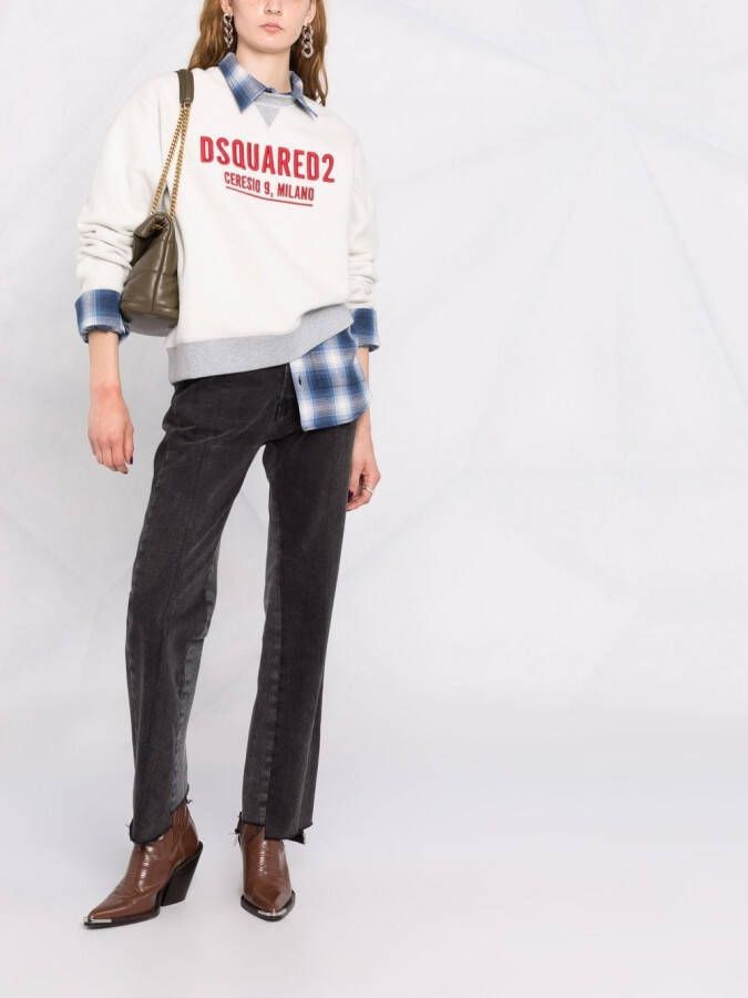 DSQUARED2 Sweater met geborduurd logo Grijs