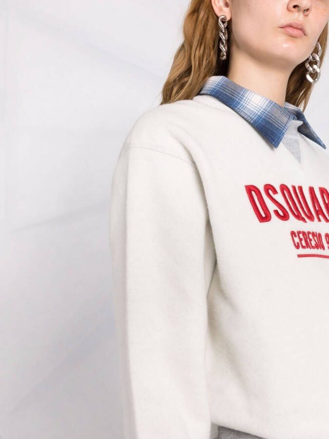 DSQUARED2 Sweater met geborduurd logo Grijs