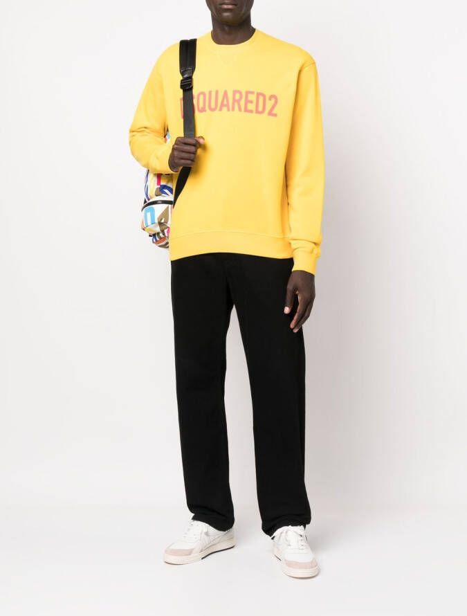 DSQUARED2 Sweater met logoprint Geel