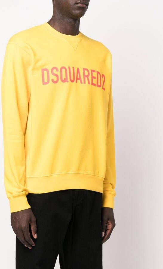 DSQUARED2 Sweater met logoprint Geel