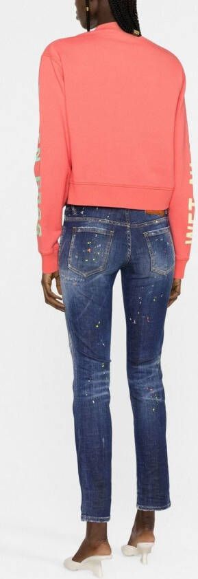 DSQUARED2 Sweater met logoprint Roze