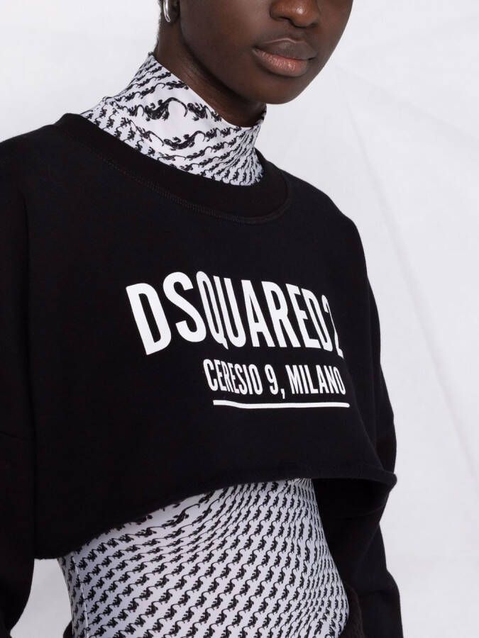 Dsquared2 Sweater met logoprint Zwart