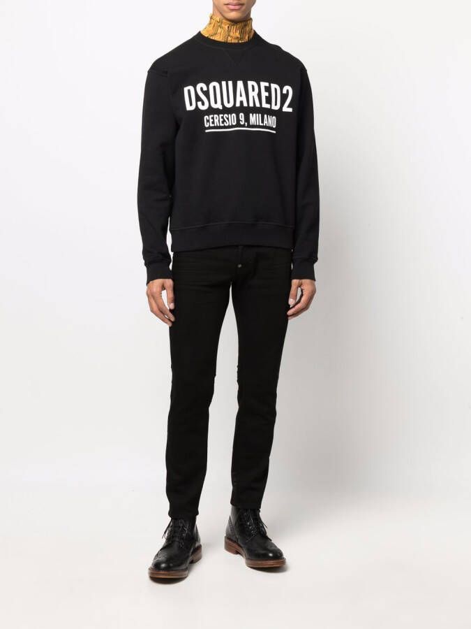 DSQUARED2 Sweater met logoprint Zwart