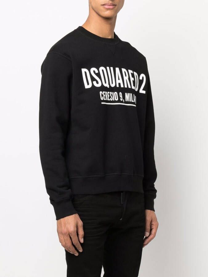 DSQUARED2 Sweater met logoprint Zwart