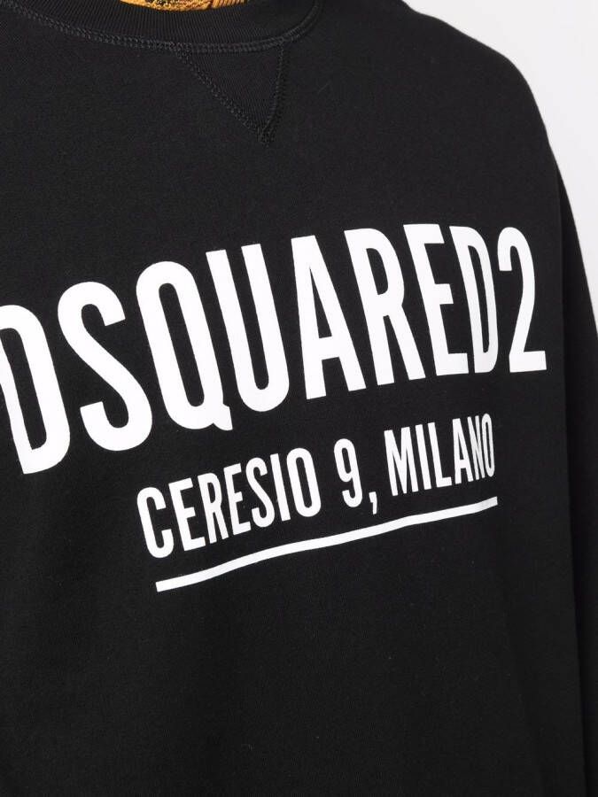 DSQUARED2 Sweater met logoprint Zwart