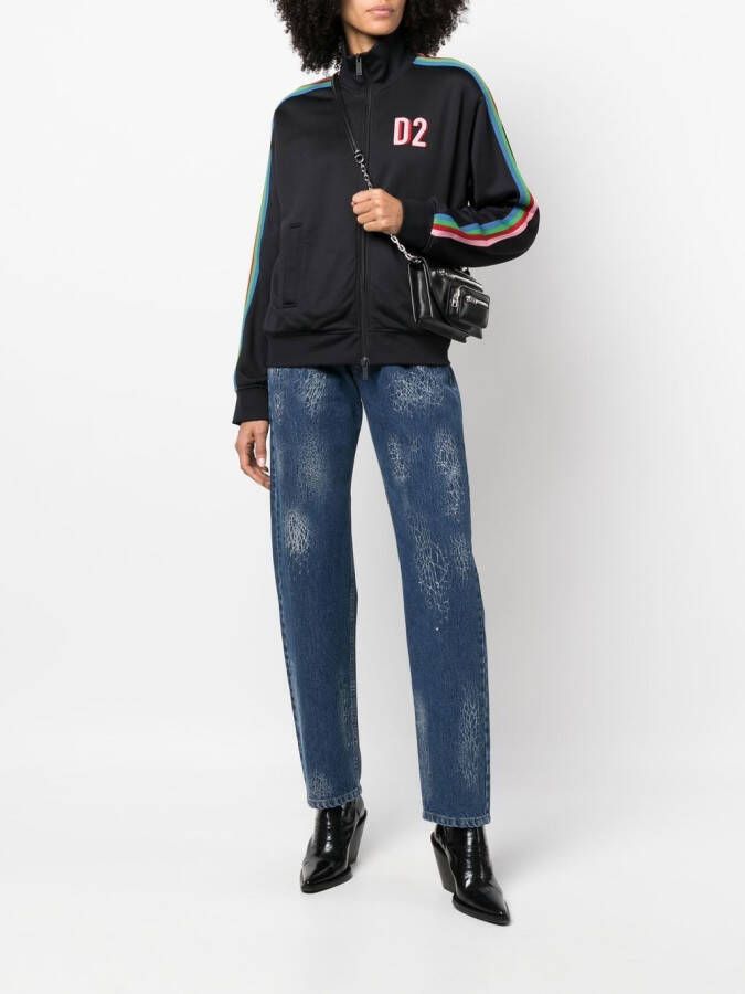 DSQUARED2 Sweater met zijstreep Zwart