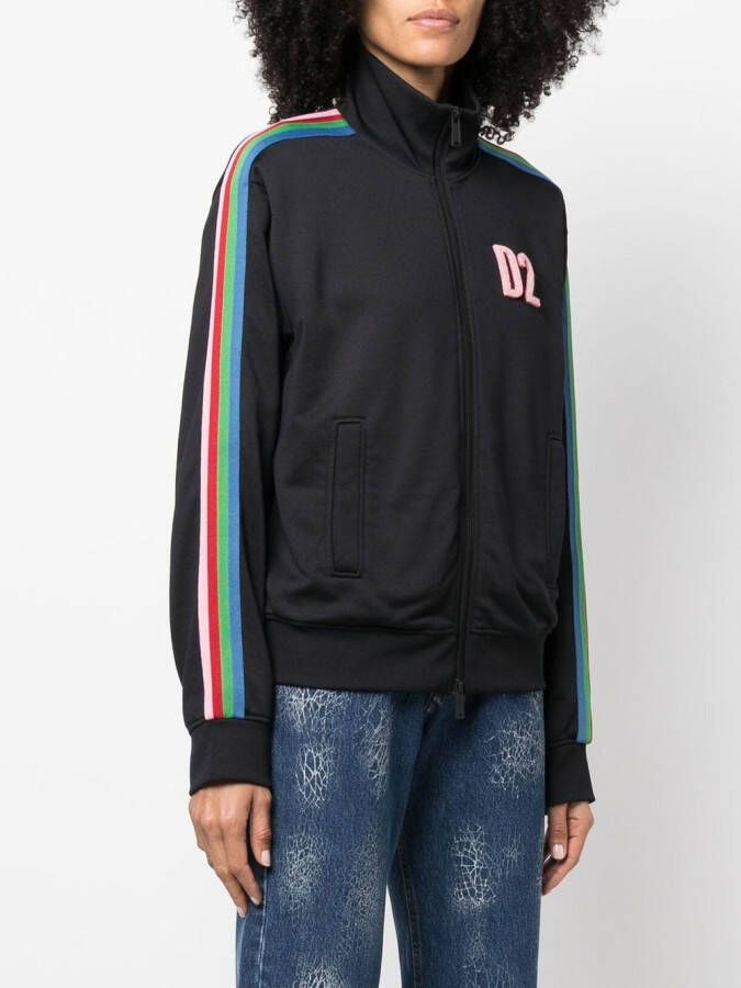 DSQUARED2 Sweater met zijstreep Zwart