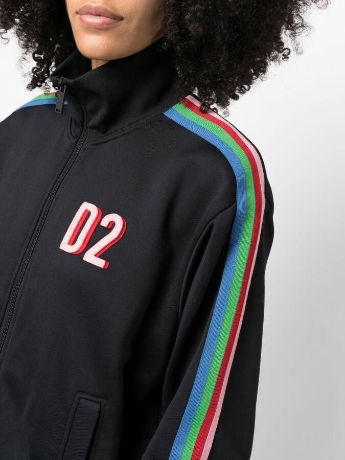 DSQUARED2 Sweater met zijstreep Zwart