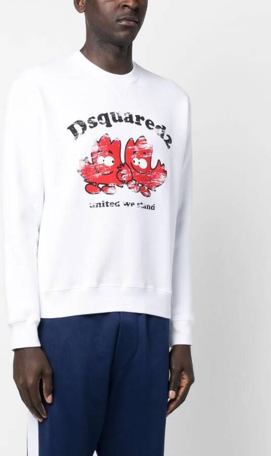 Dsquared2 Sweater met print Wit