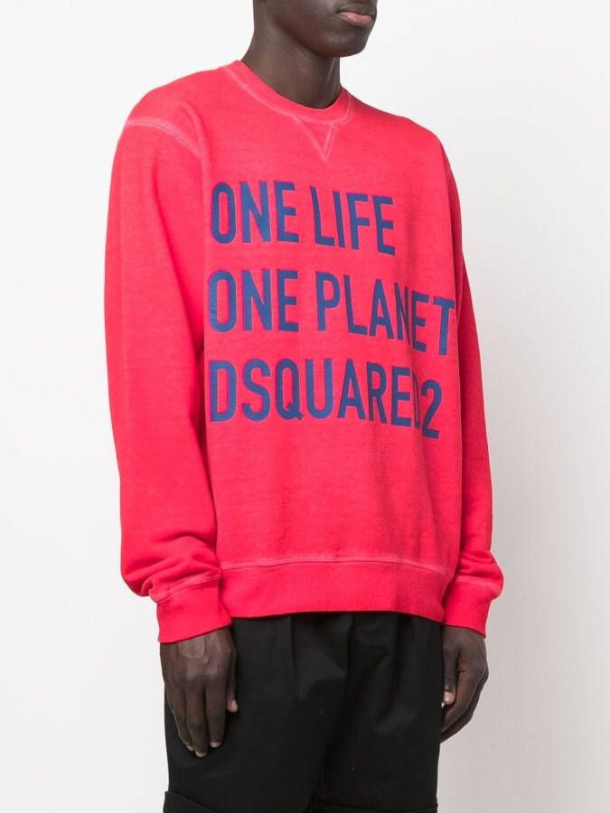 Dsquared2 Sweater met tekst Rood